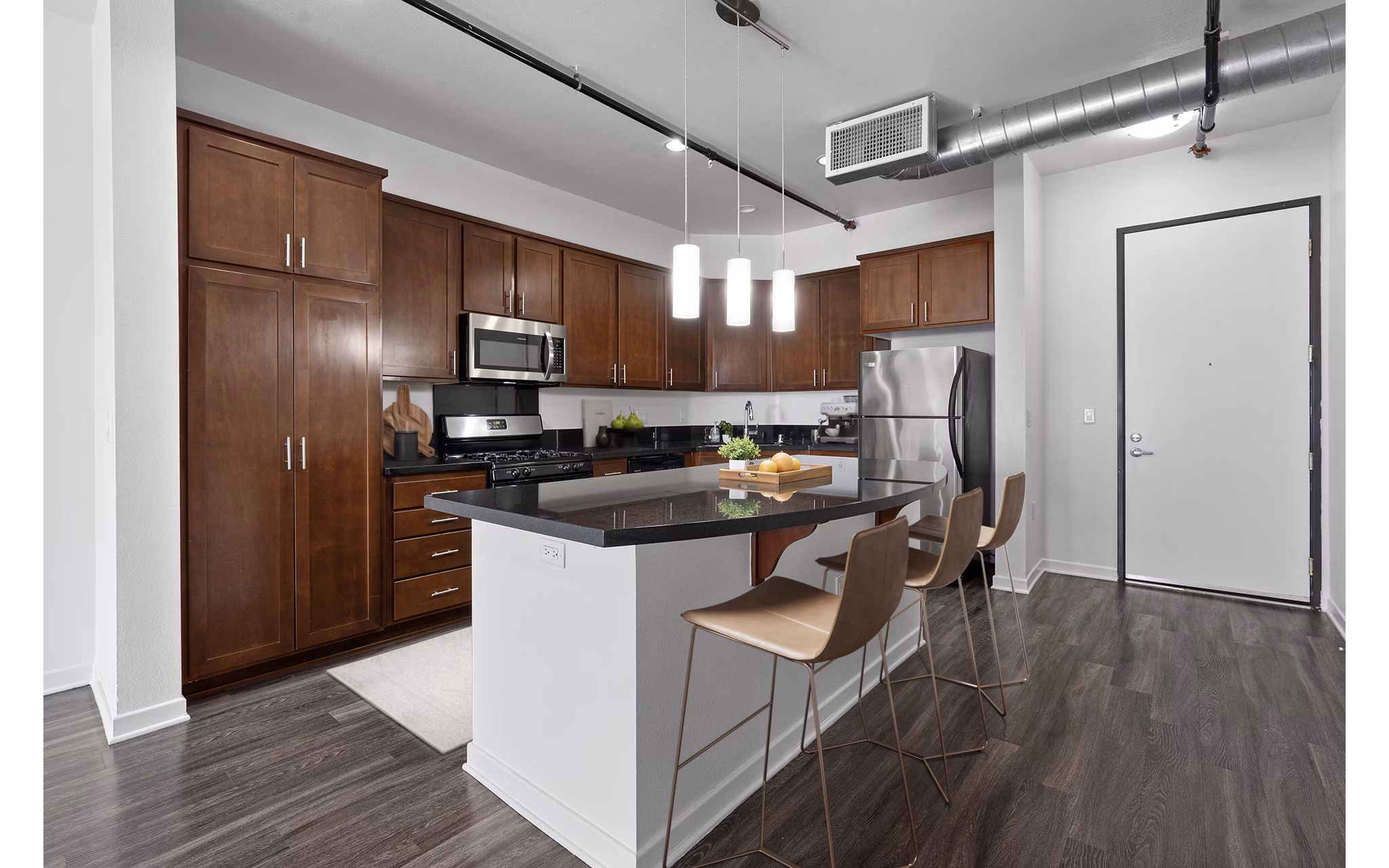 kitchen at San Pedro Bank Lofts Apartments 