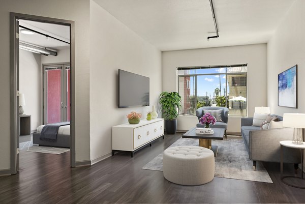 living room at San Pedro Bank Lofts