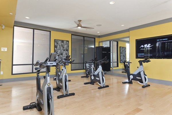 yoga/spin studio at Summit at San Marcos Apartments