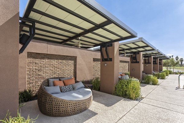 Summit at San Marcos: Tranquil courtyard with landscaped gardens at luxury apartments in Chandler