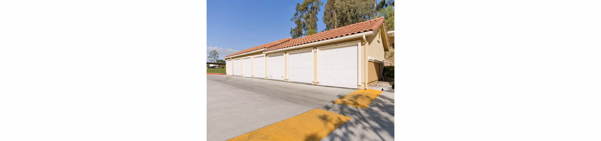Spacious garage with storage at Overlook at Bernardo Heights Apartments