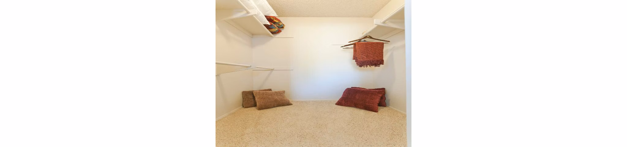 Closet with built-in shelving in Overlook at Bernardo Heights Apartments