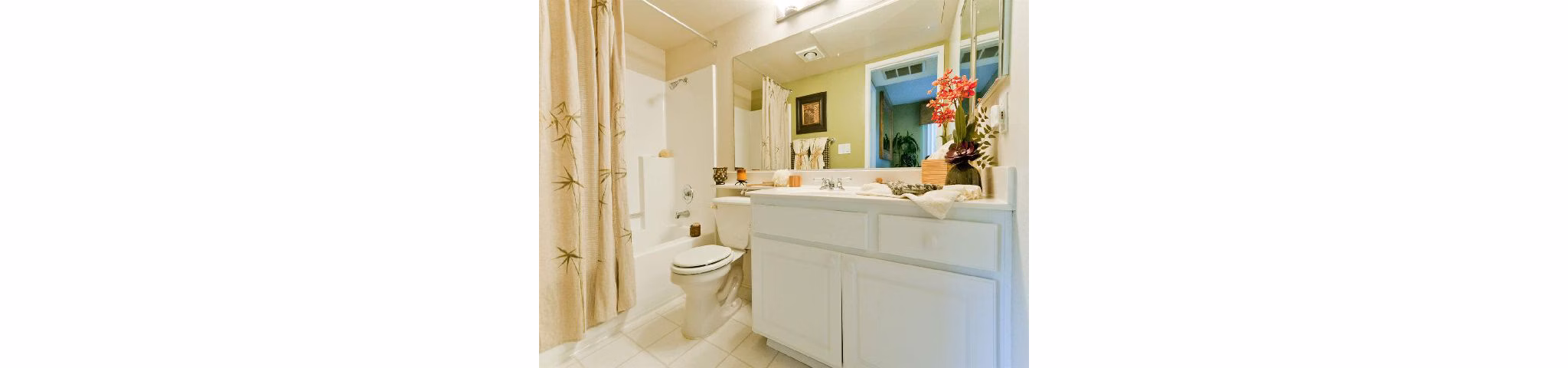 Modern bathroom with sleek fixtures at Overlook at Bernardo Heights Apartments