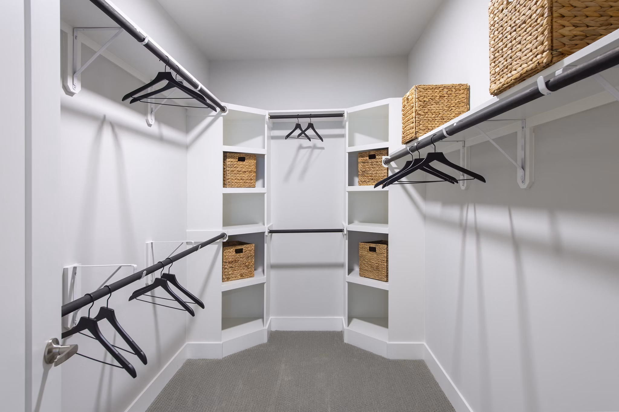 Ellison Heights Apartments: Walk-in closet with custom shelving