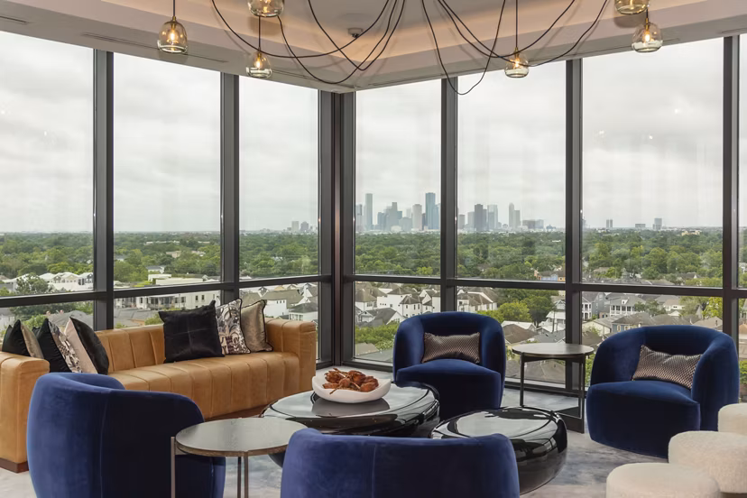 Clubhouse with spacious seating and modern decor at Ellison Heights Apartments