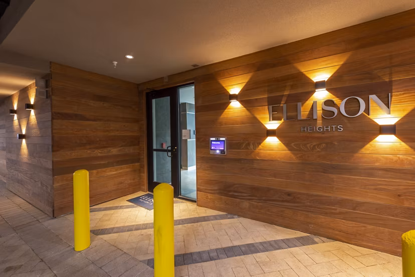 Clubhouse featuring modern design and cozy seating at Ellison Heights Apartments