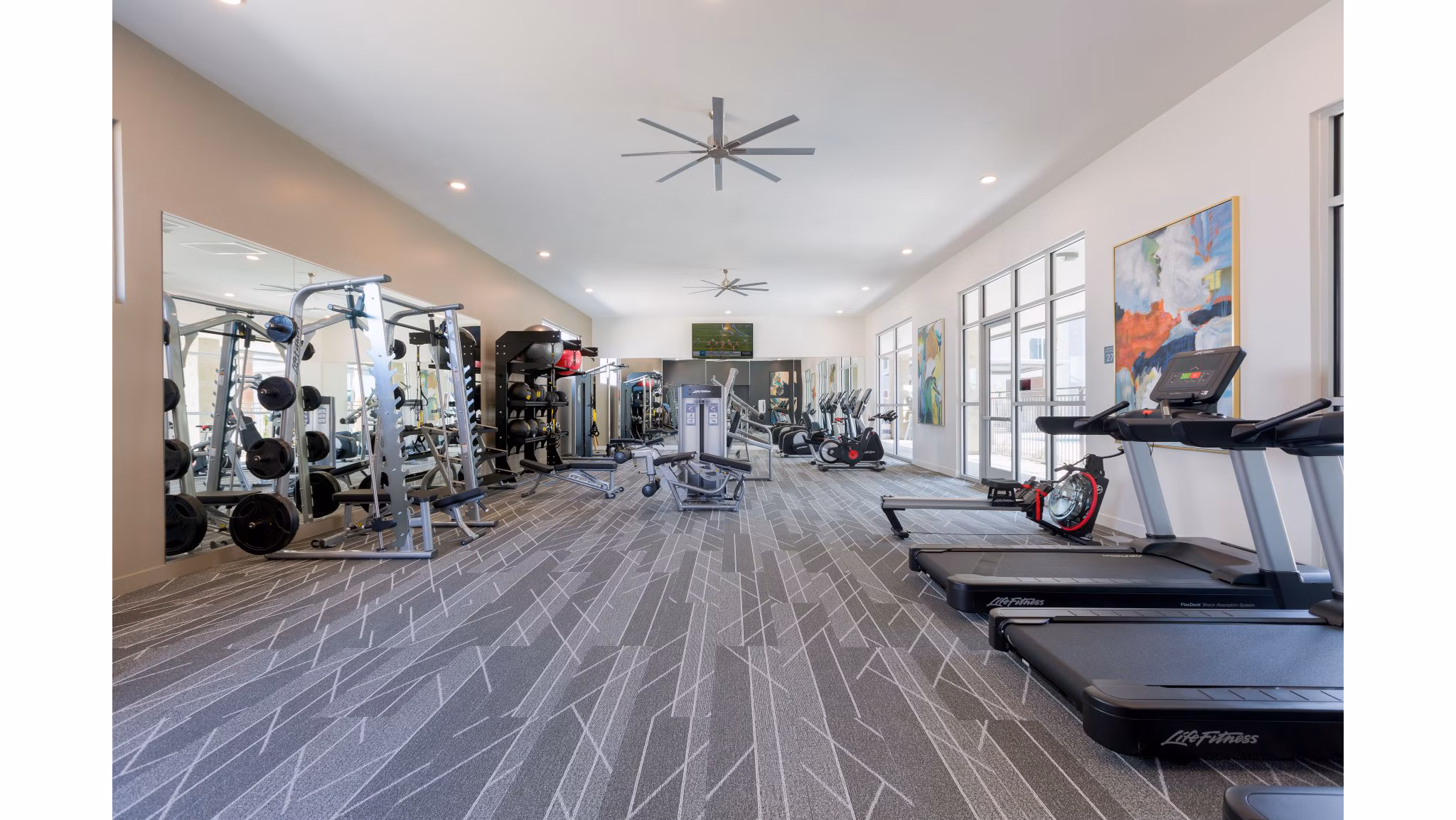 fitness center at Parc Roundtree Ranch Apartments