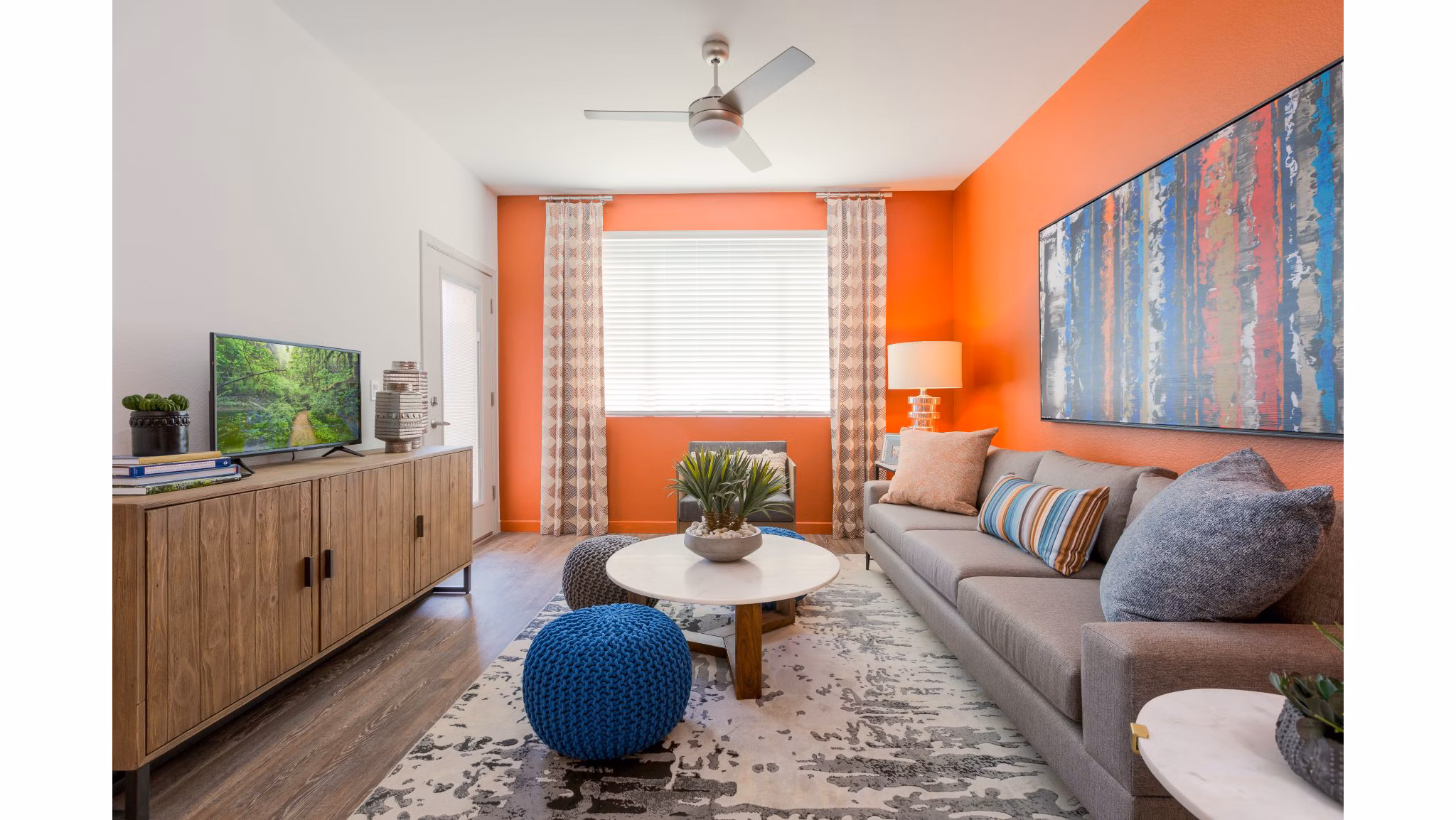 living room at Parc Roundtree Ranch Apartments