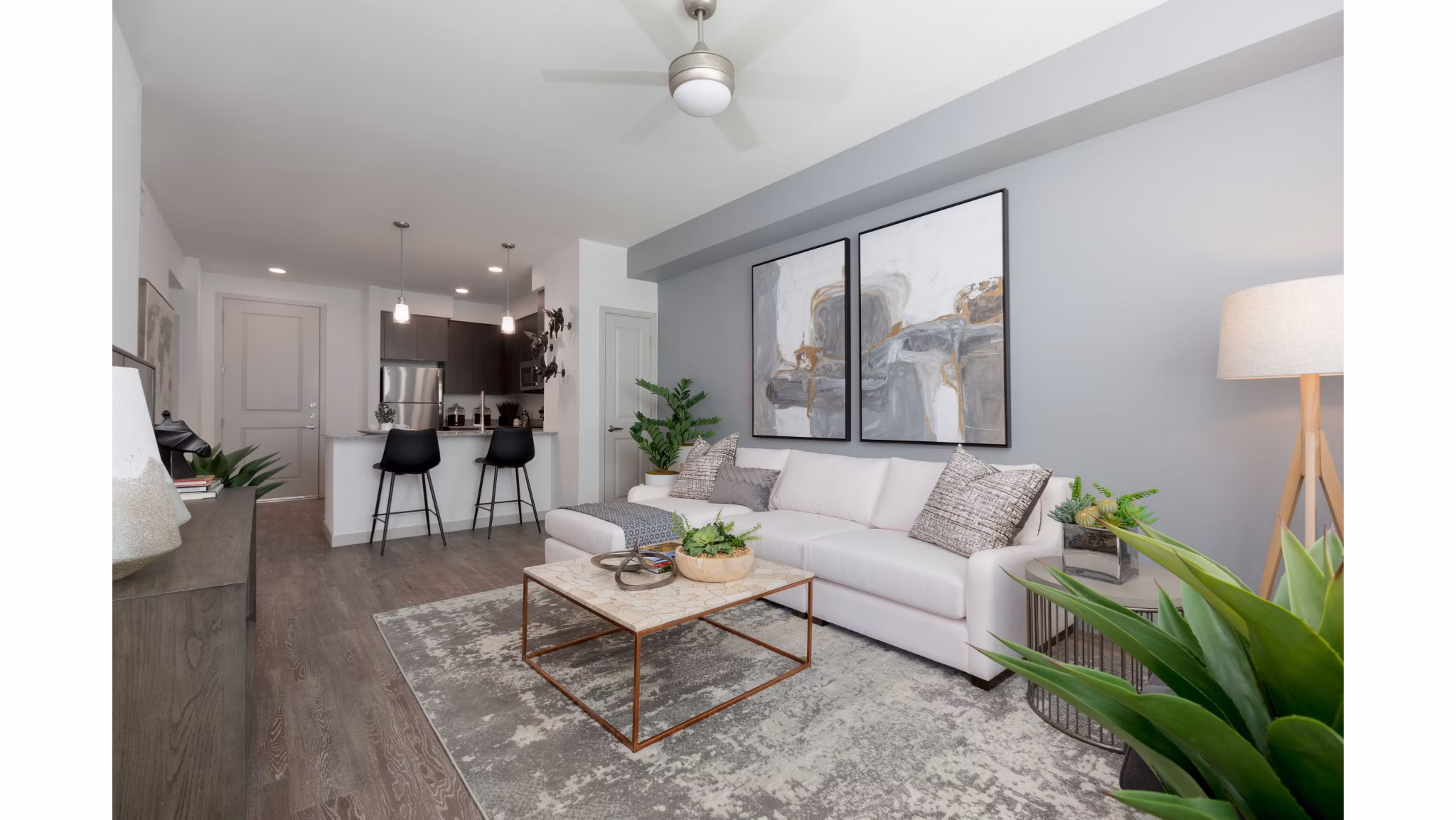 living room at Parc Roundtree Ranch Apartments