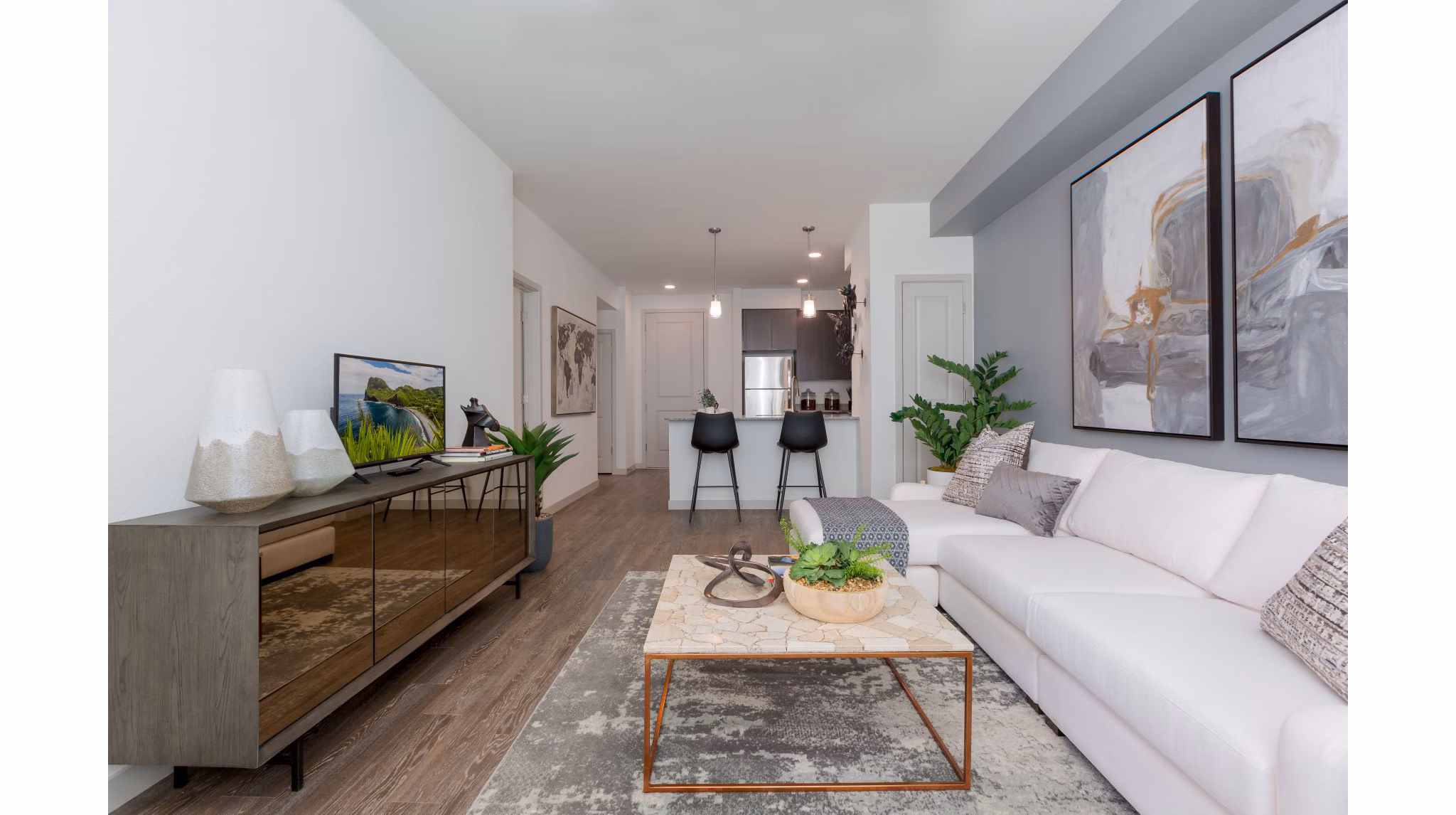 living room at Parc Roundtree Ranch Apartments