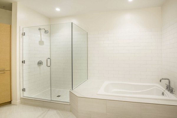 bathroom at One South Market Apartments