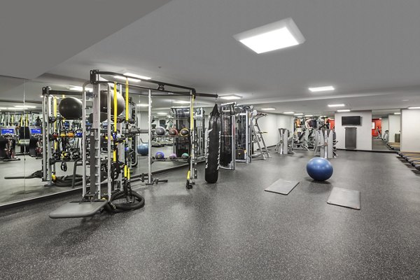 fitness center at One South Market Apartments