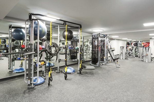 fitness center at One South Market Apartments