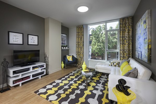 living room at One South Market Apartments