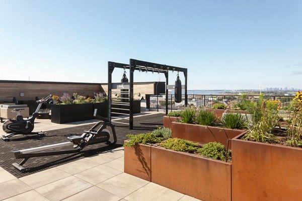 outdoor fitness center at Caldwell Apartments