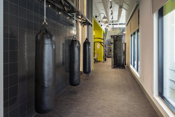 State-of-the-art fitness center featuring modern equipment at Caldwell Apartments