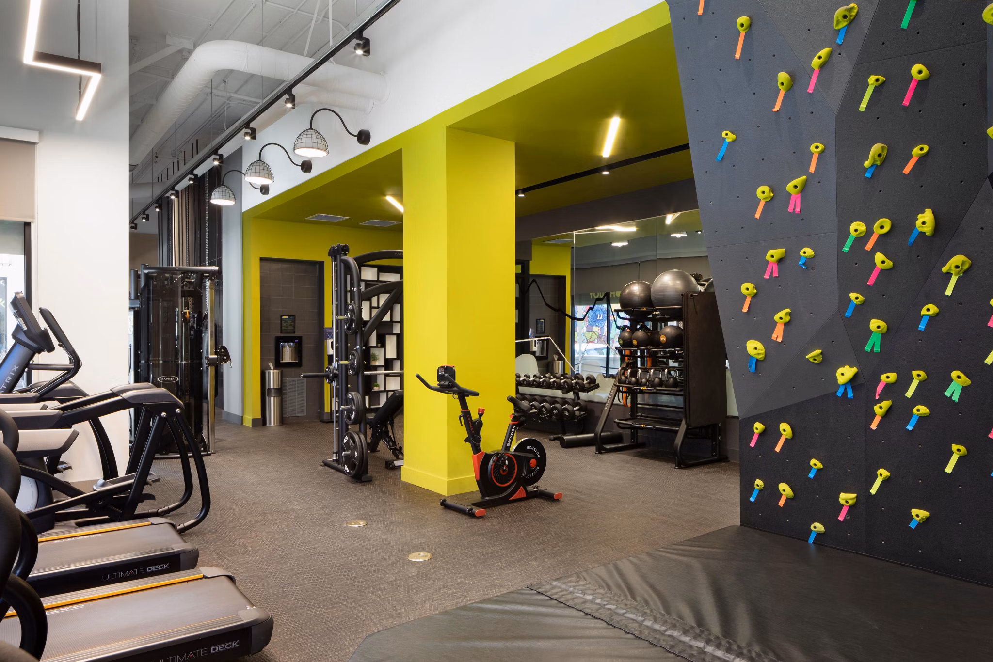 State-of-the-art fitness center with modern equipment at Caldwell Apartments for resident workouts