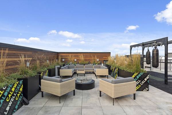 rooftop deck at Caldwell Apartments
