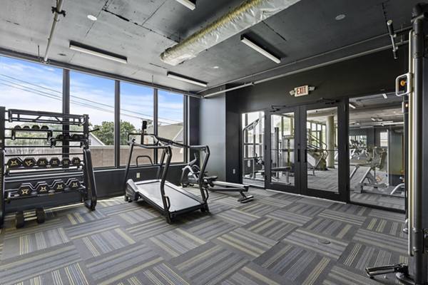 fitness center at Bay One Apartments