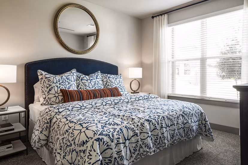Modern bedroom with elegant furnishings at Broadstone Vintage Park Apartments