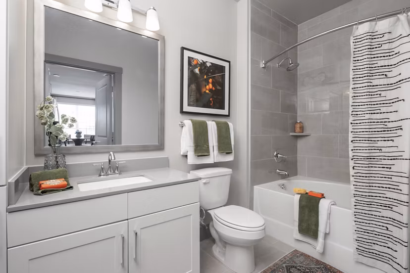Modern bathroom with elegant fixtures in Broadstone Vintage Park Apartments