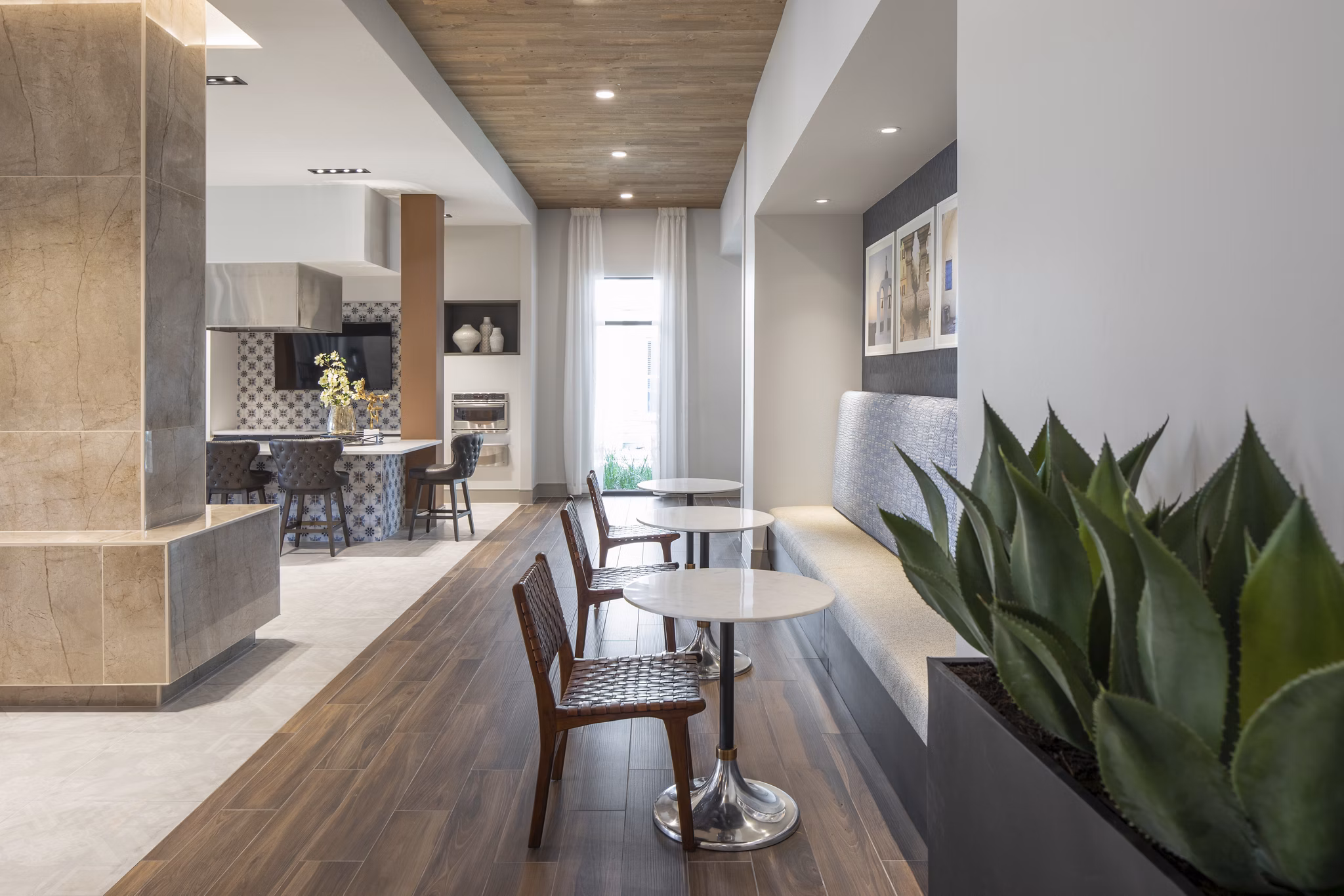 Clubhouse featuring modern design and comfortable seating at Broadstone Vintage Park Apartments