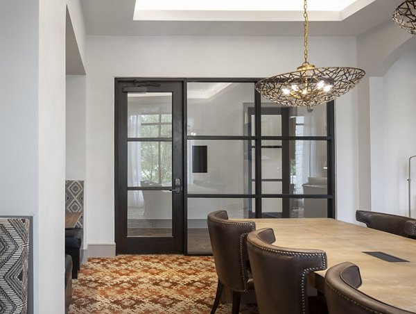 Modern meeting facility with sleek seating at Broadstone Vintage Park Apartments, ideal for business and community gatherings