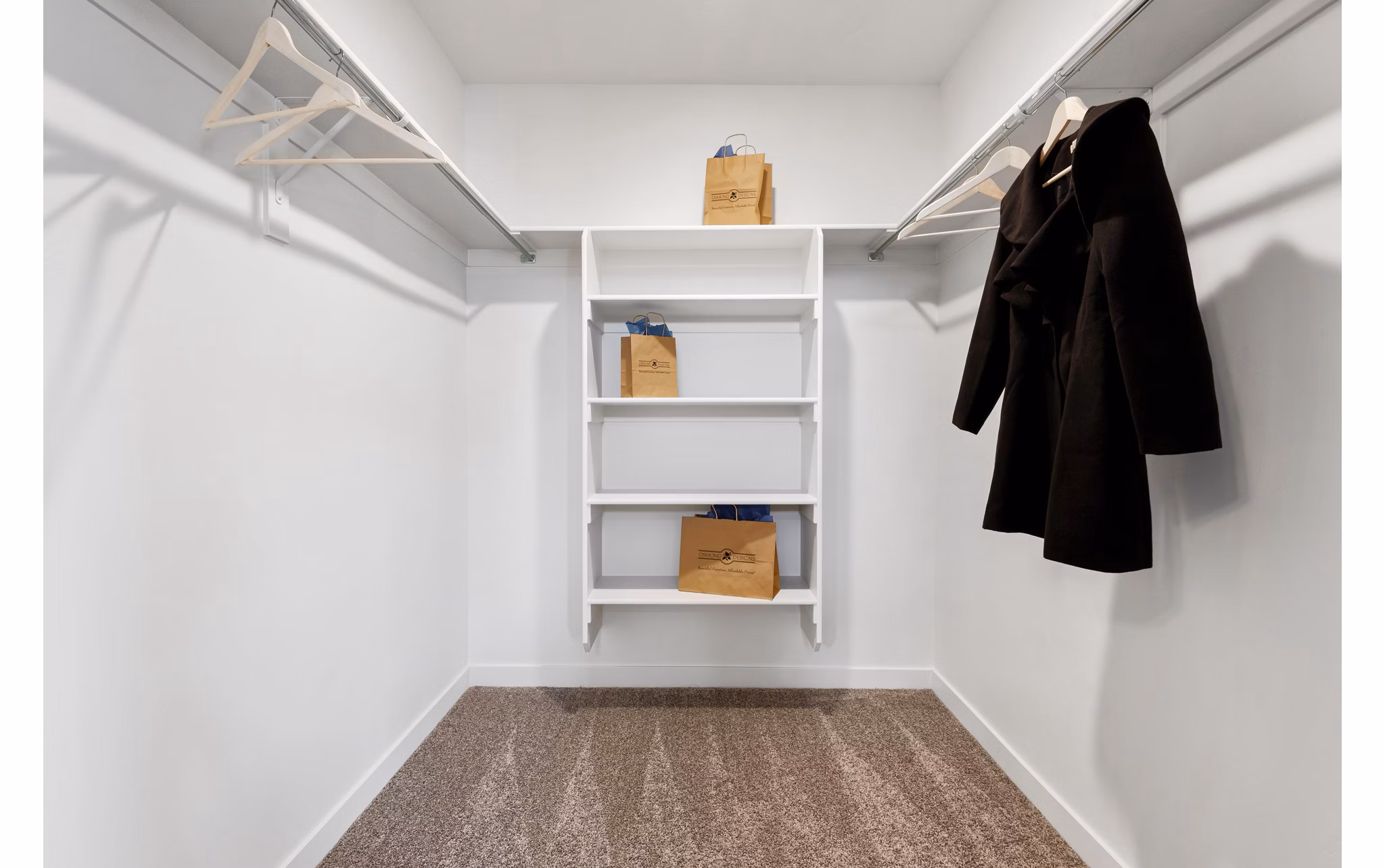 Spacious walk-in closet with ample storage space at Haven Dell Apartments
