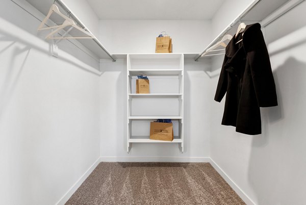 Spacious walk-in closet with ample storage space at Haven Dell Apartments