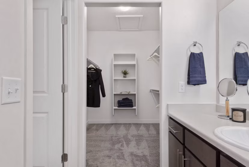 Modern bathroom with sleek fixtures at Haven Dell Apartments in Herriman, UT.