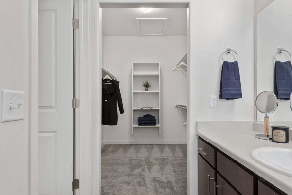 Modern bathroom with sleek fixtures at Haven Dell Apartments in Herriman, UT.