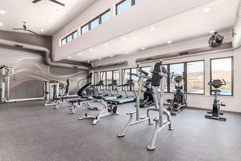 State-of-the-art fitness center featuring modern equipment at Haven Dell Apartments