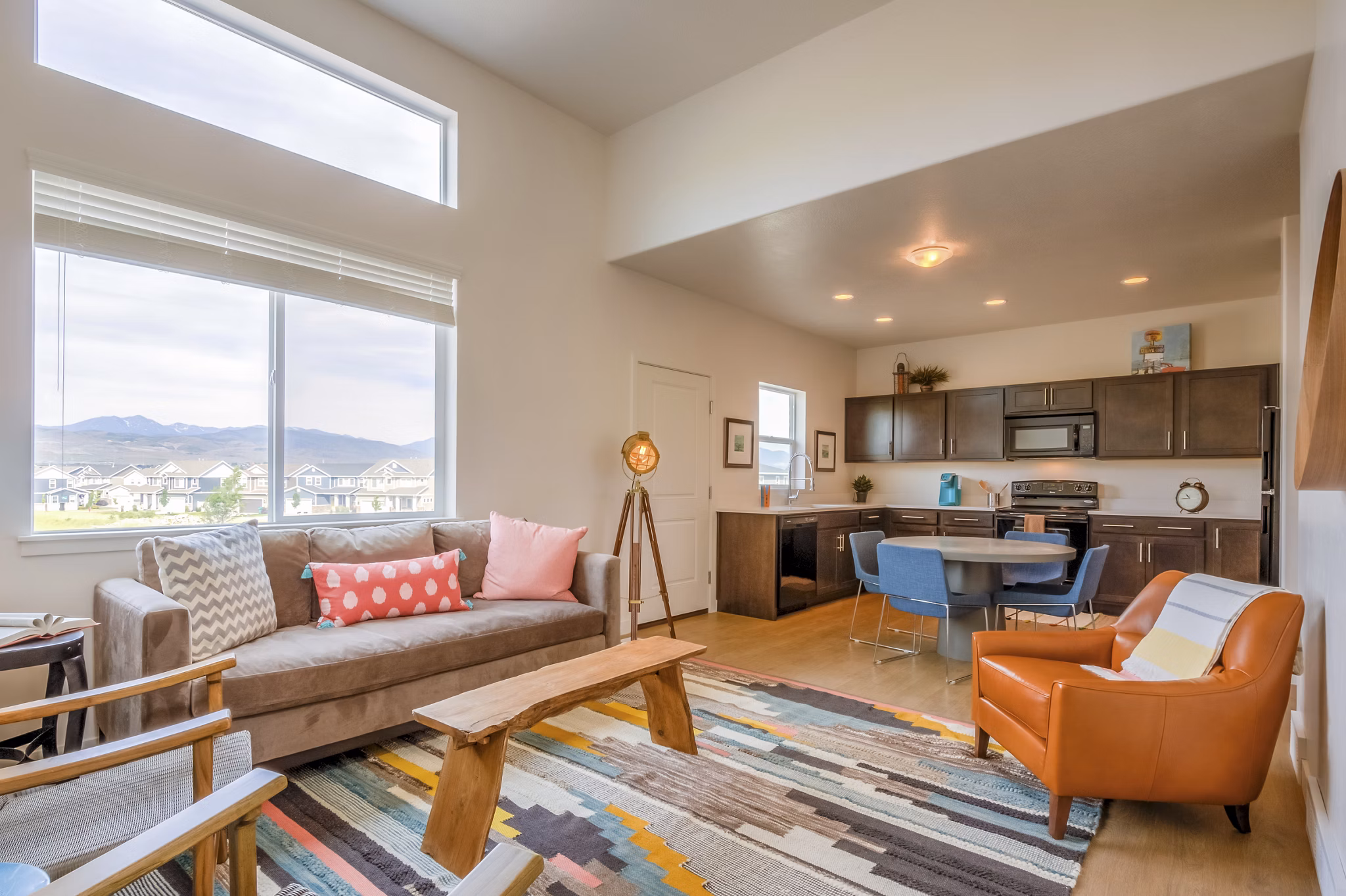 Modern living room with plush seating and natural light at Haven Dell Apartments