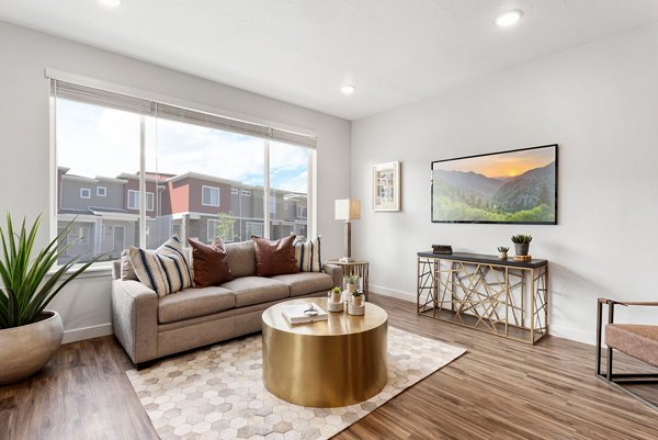 Contemporary living room featuring modern furnishings at Haven Dell Apartments, ideal for comfort and style in everyday living