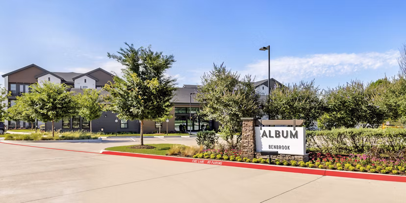 Album Benbrook Apartments: Modern signage at luxury Texas apartments, enhancing brand visibility and community presence