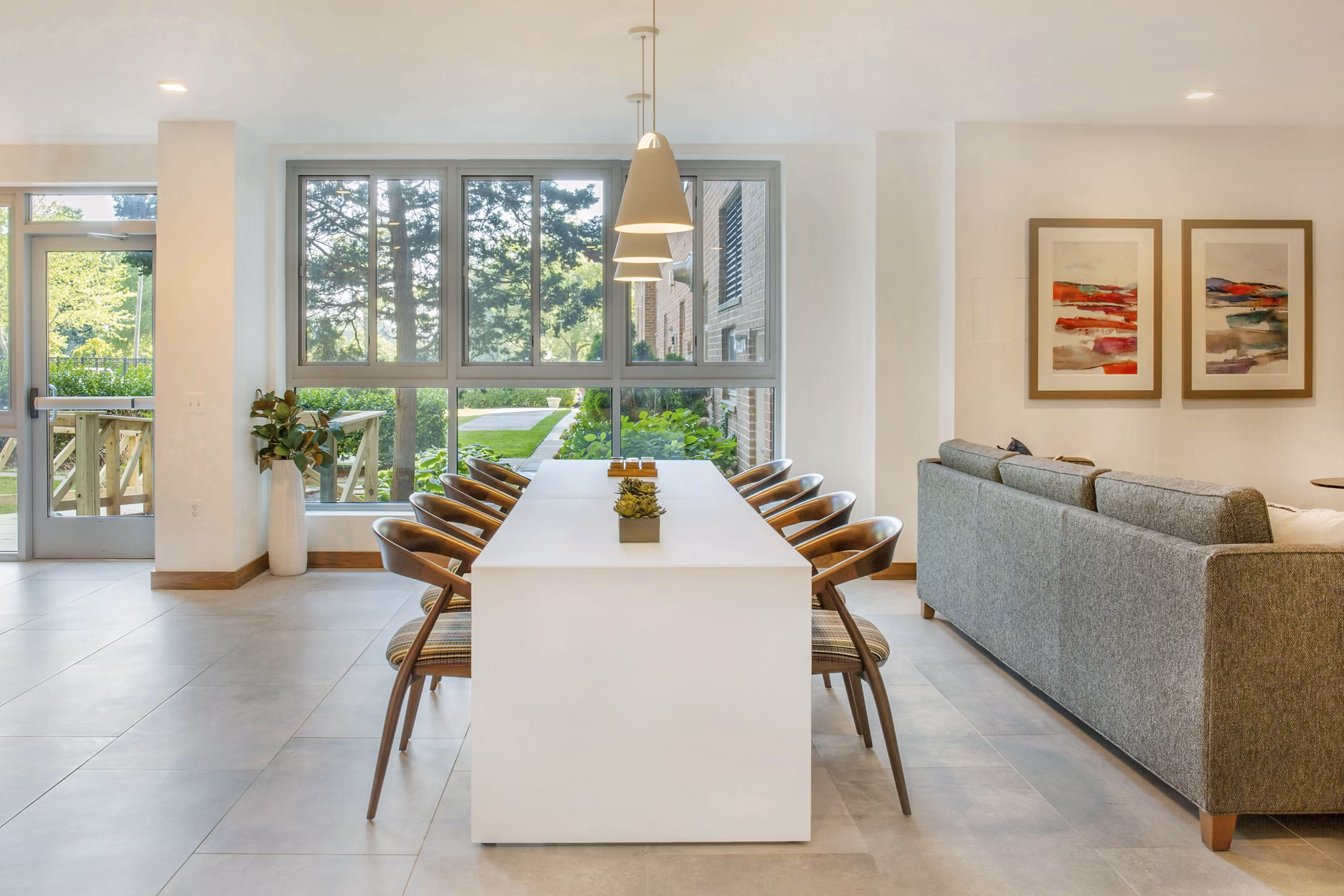 Elegant clubhouse featuring modern decor at Potomac Towers Apartments
