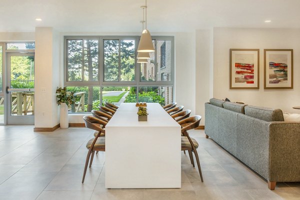 Elegant clubhouse featuring modern decor at Potomac Towers Apartments