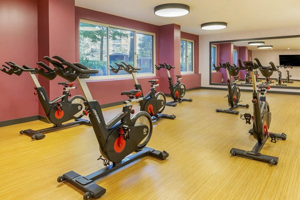 State-of-the-art fitness center at Potomac Towers Apartments featuring modern equipment and spacious workout areas