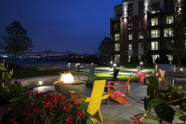 fire pit at Boston East Apartments