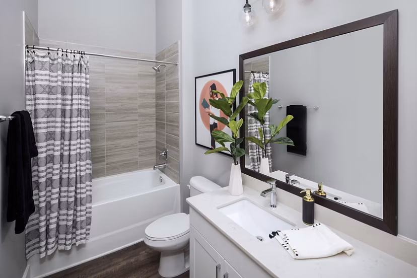 Modern bathroom featuring sleek fixtures at Broadstone Trailside Apartments