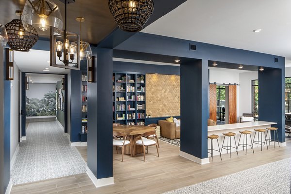 Clubhouse featuring modern design and expansive seating at Broadstone Trailside Apartments