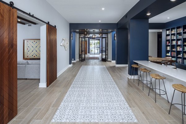 Clubhouse with modern design elements at Broadstone Trailside Apartments, a luxury Greystar property near scenic trails