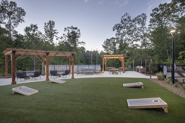 Spacious recreational area with modern seating at Broadstone Trailside Apartments