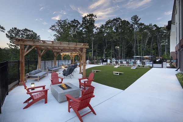 Fire pit and recreational area at Broadstone Trailside luxury apartments, ideal for social gatherings and relaxation