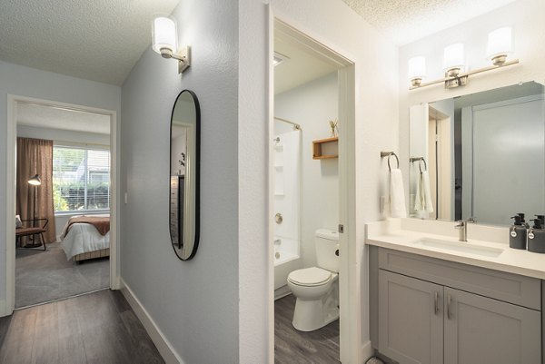 bathroom at The Arbors Apartments