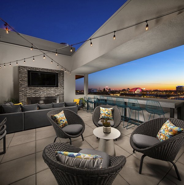 Rooftop deck with stunning city views at Garrison Apartments