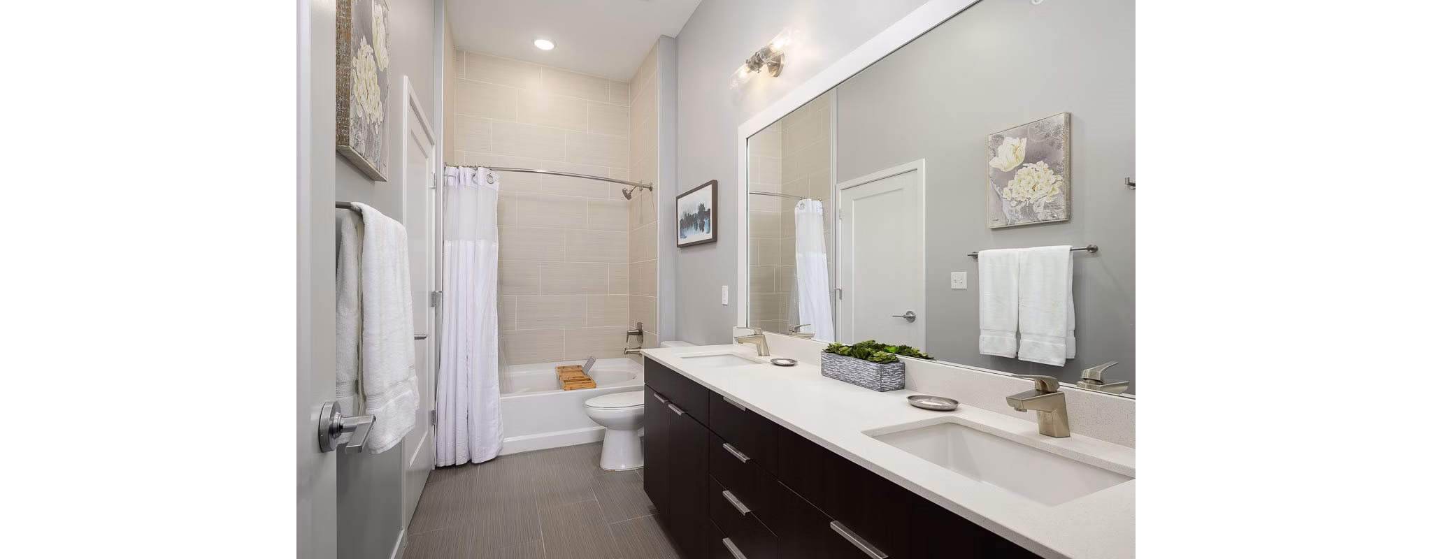 Luxury bathroom with modern fixtures in Brookside 51 Apartments featuring elegant design and spacious layout