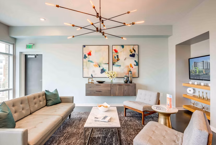 Clubhouse with contemporary design elements at Brookside 51 Apartments, perfect for hosting events and gatherings