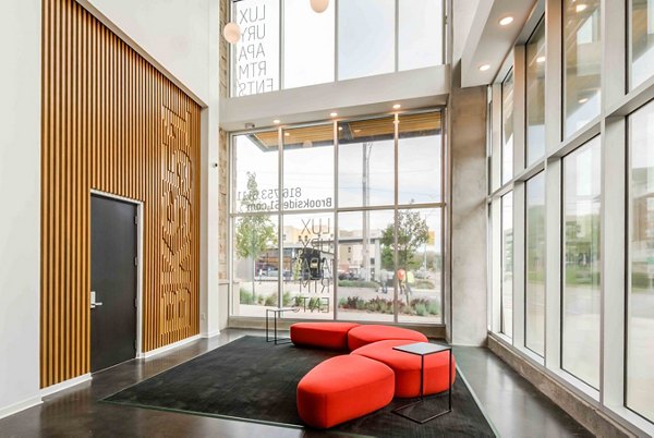 Luxury clubhouse with modern design at Brookside 51 Apartments featuring elegant seating areas and entertainment spaces