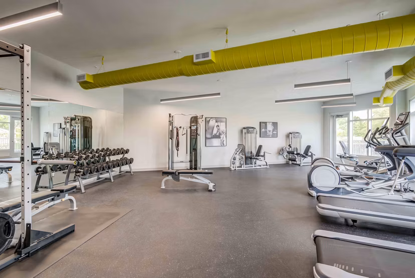 State-of-the-art fitness center with modern equipment at Brookside 51 Apartments